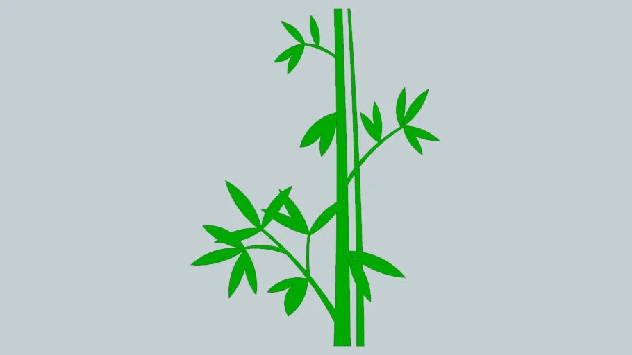 Bamboo 2d isolated Clean Bambu tree plant agaci