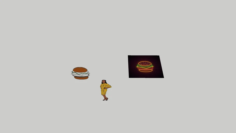 neon burger sign