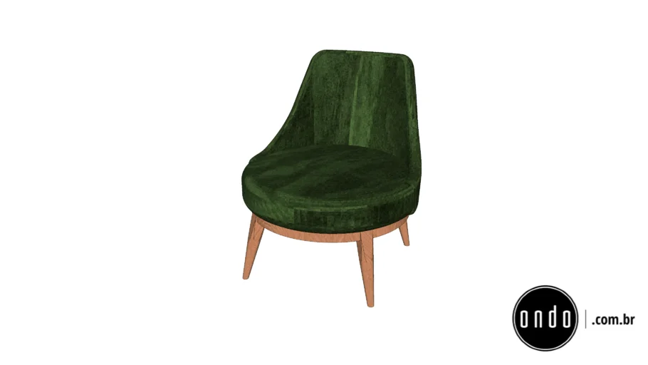 Poltrona Lollipop . veludo verde