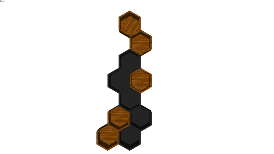 HONEYCOMB+SHELF+MODERN+RACK+HEXAGONAL+WOODEN+BLACK+BOOK RACK