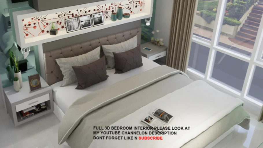 bed, bedroom, pillow, tempat tidur, ranjang, modern minimalist