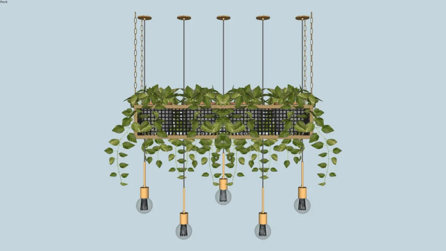 Pendente estilo industrial com planta hera