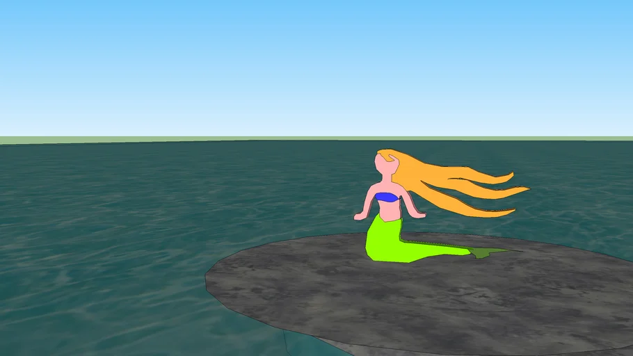 Mermaid on a rock/Sirène sur un rocher