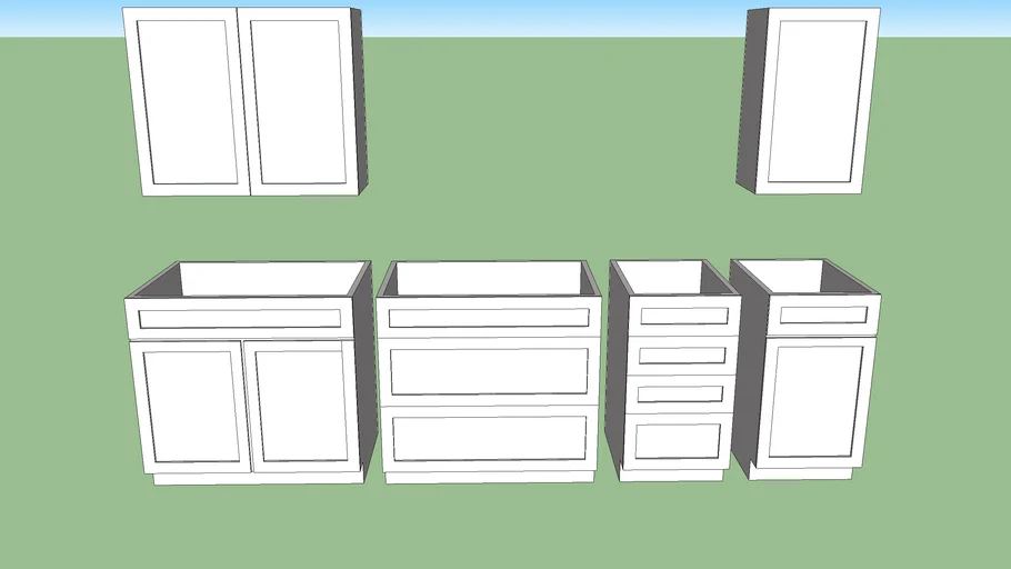 36" and 18" Allen + Roth Stonewall Modern Upper and Lower Kitchen Cabinets