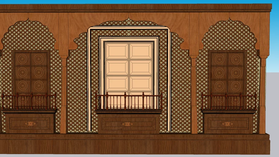 Indian wooden panel