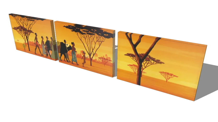 Triptyque savane Kirikou, Maisons du monde. Réf: 135275 Prix: 29.90€