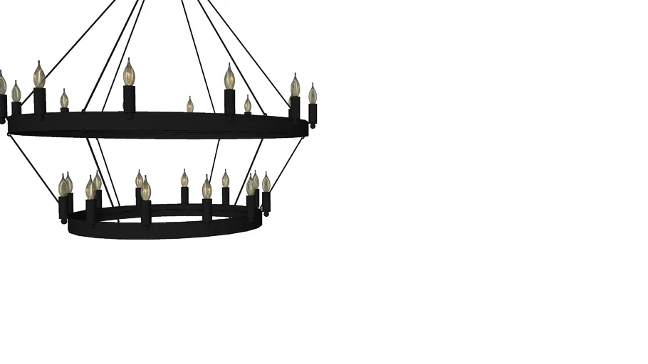 2 Tier Medieval Candle Chandelier