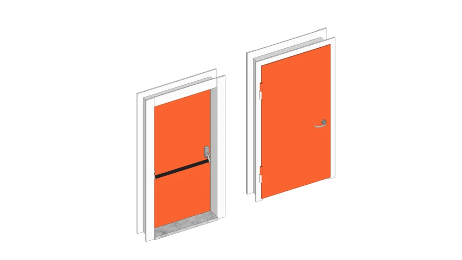 Push bar fire exit door