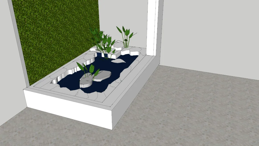 Interior pond , patio interior con estanque