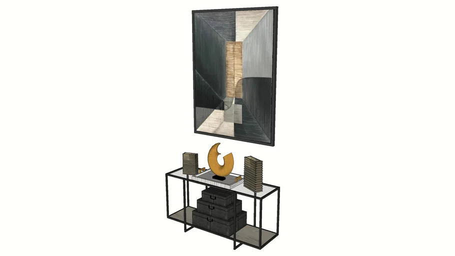 MODERN CONSOLE WITH STACKED BOXES MODERN ART | 3D Warehouse