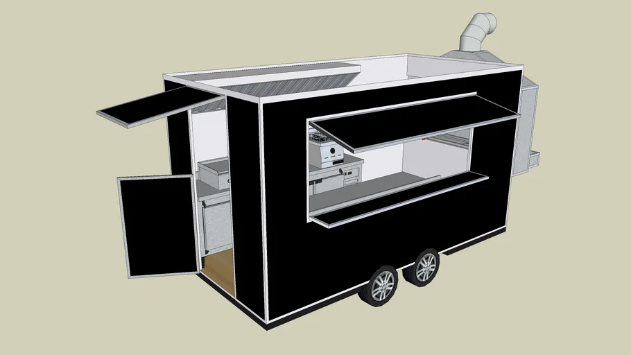Trailer 4x2 para hamburguer, churrasco e Fritas.
