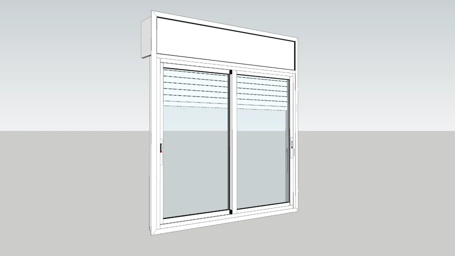 Ventana aluminio corredera conpersiana - Sliding aluminum window with blind