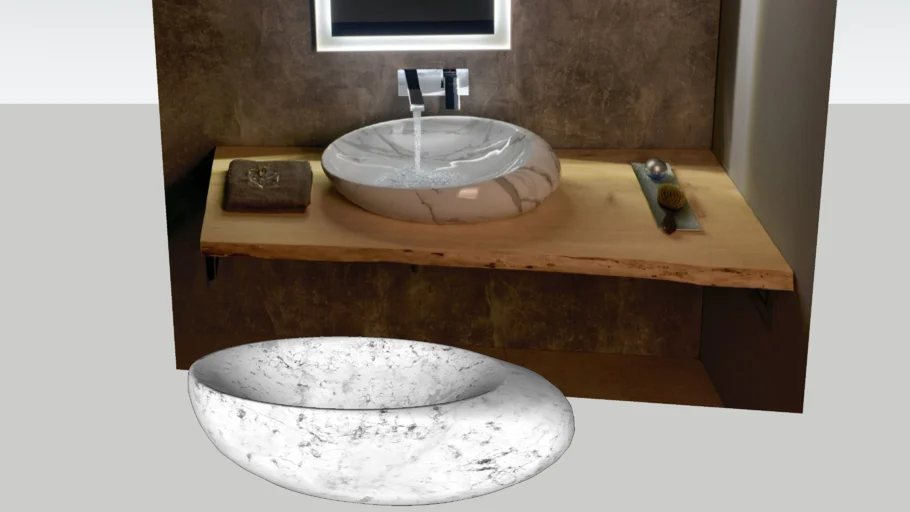 Bathroom countertop sink DALMA V-ray