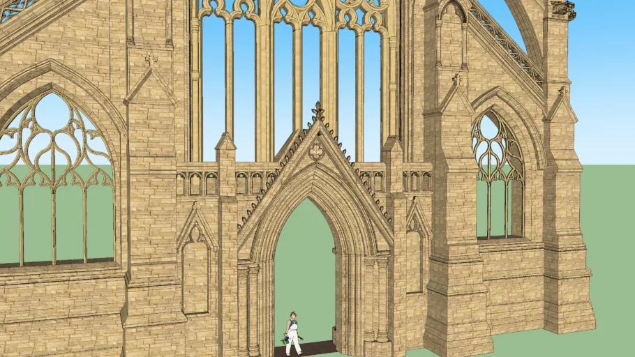 Cathedral facade with textures