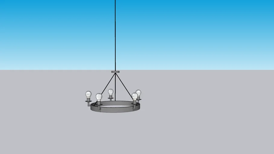 5 Light Wheel Chandelier
