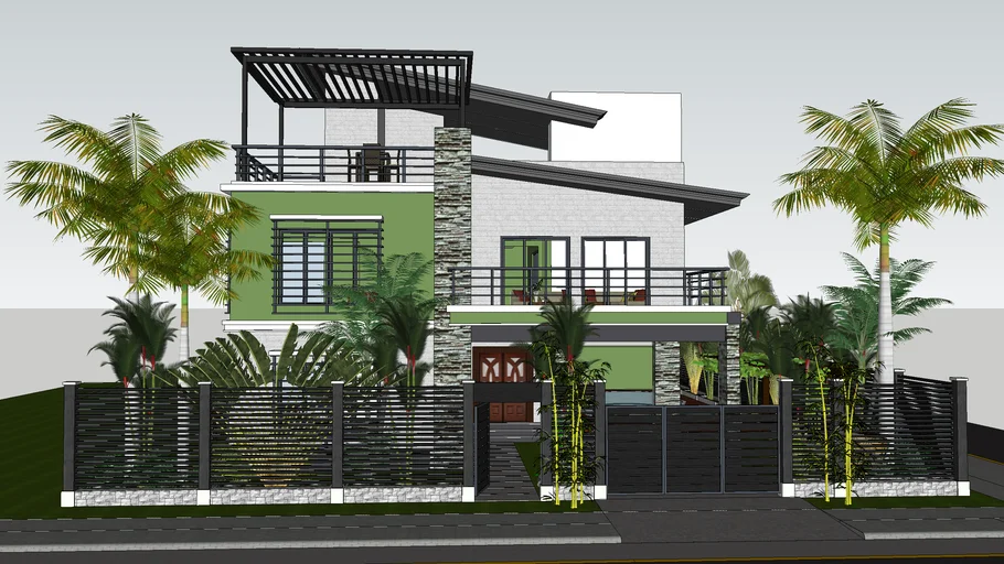 2 Storey House with Roof Top