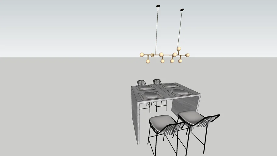 MODERN ISLAND TABLE FOR 4 SEATER