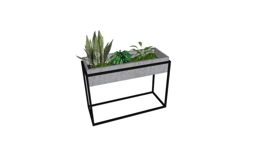 Indoor plant concrete set