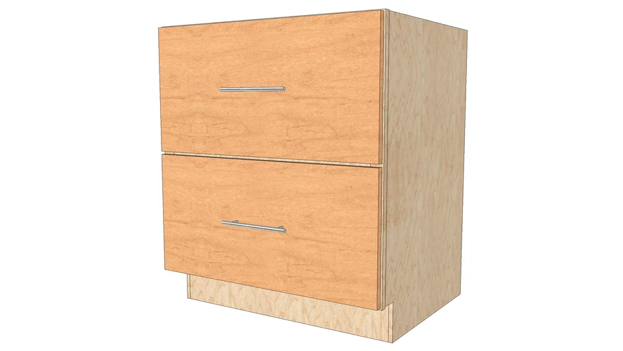 Base Pots and Pans Storage Two Drawer