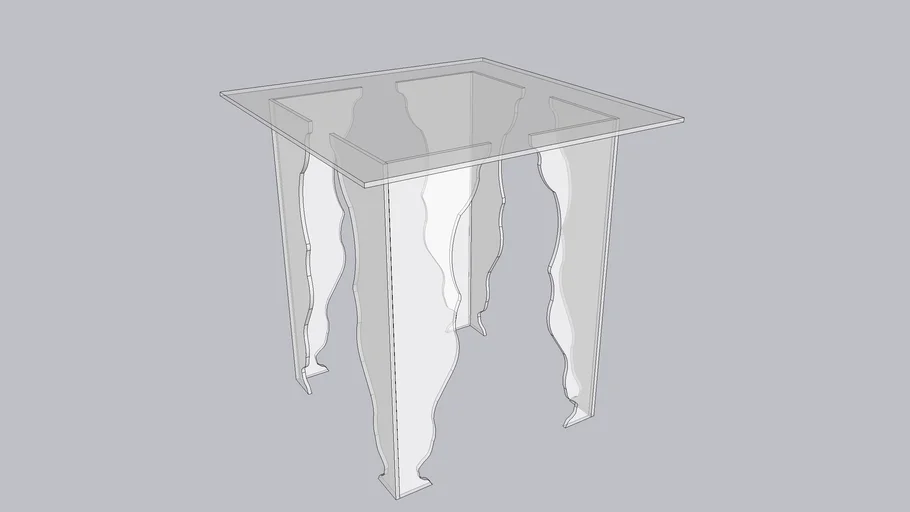 Transparent table "Ottino Slim Bianco”