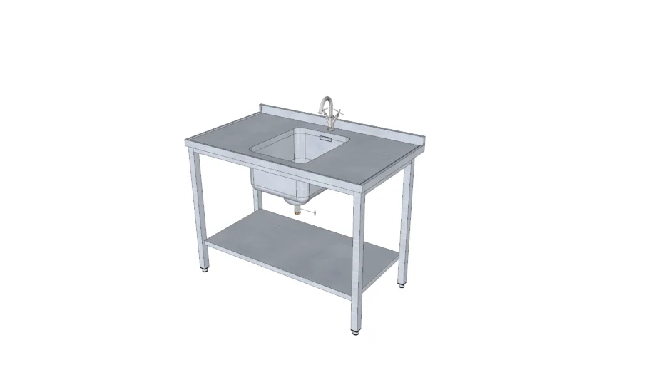 Stainless steel table with sink