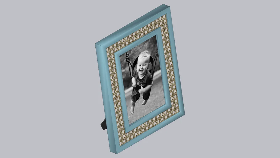 Porta Retrato Baby - Azul com Palhinha