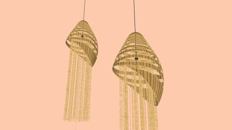 Pendant Light Rattan - Jellyfish Pattern