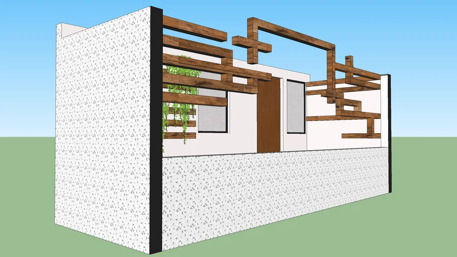 Patio trasero con jardineras