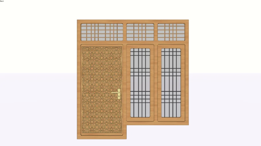Indian Door With Louvers Window ( Version 02 )