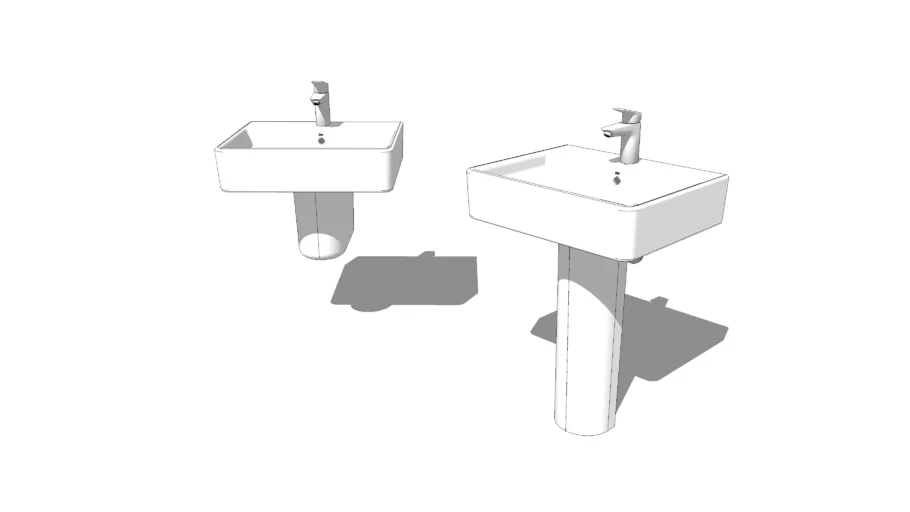 Americanstandard_ CONCEPT CUBE WALL HUNG WASH BASIN WITH SEMI PEDESTAL model by Pooh