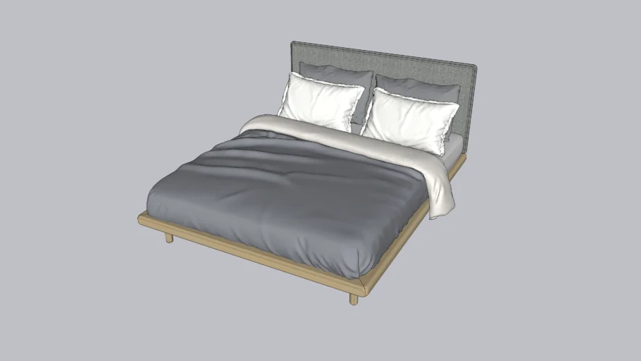 Lay Queen_Bed_Oak - Headboard