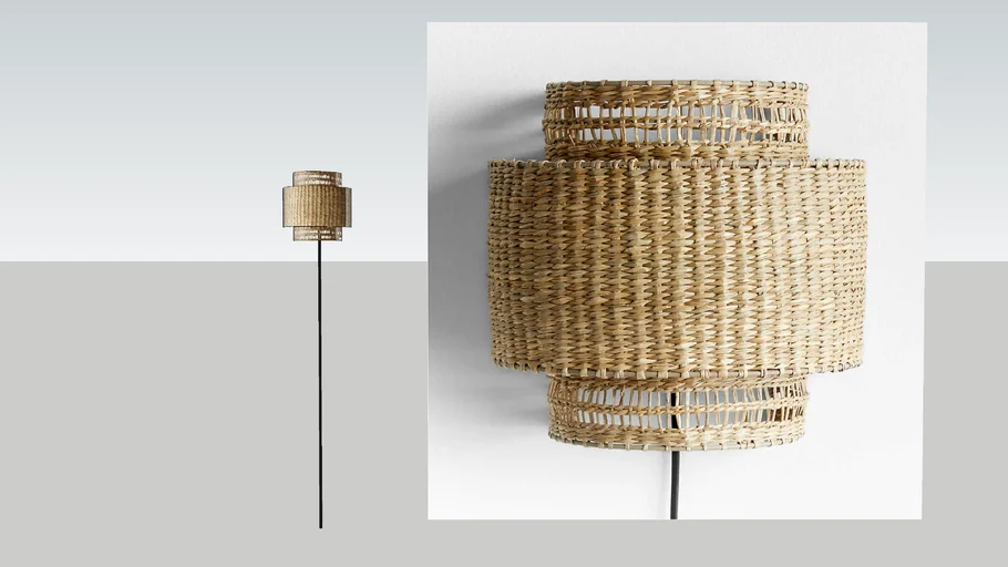 CREATE&BARREL - Nossa Natural Woven Plug In Wall Sconce Light