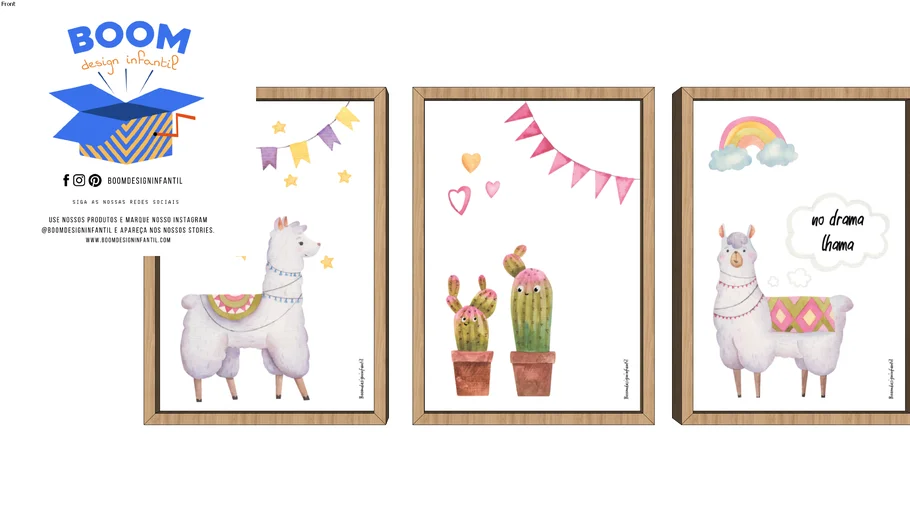 quadro infantil lhama