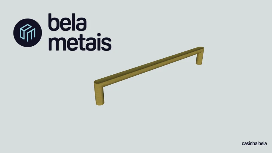 Puxador para Móvel Alça Sobrepor 192 mm Zamac Cartago Dourado Fosco (PX192CAR04)