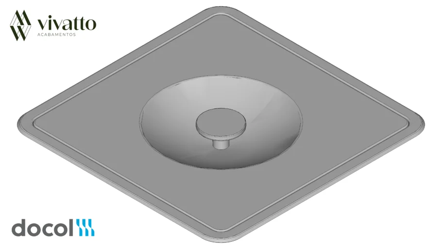 Lixeira de embutir quadrada D255 - 6L DocolMassima aço inox - Docol Metais
