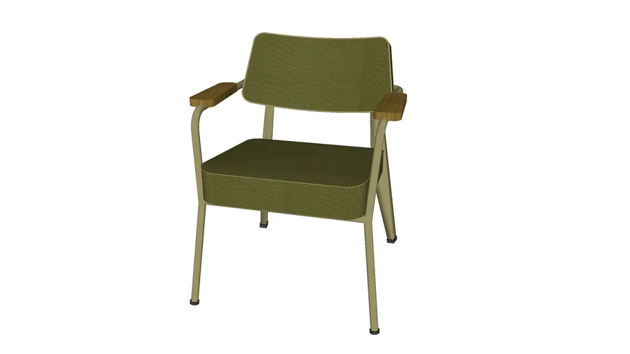 Fauteuil "Direction" kaki Jean Prouvé