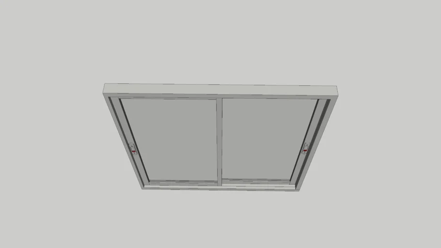 Janela de esquadria - 2 folhas #VRAY Aluminio