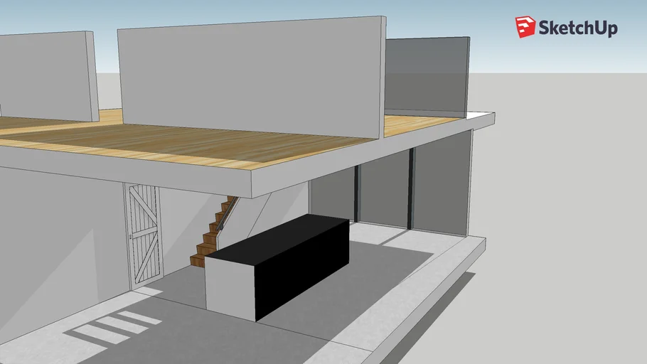 Trap + Balustrade beneden hidden buitenwand