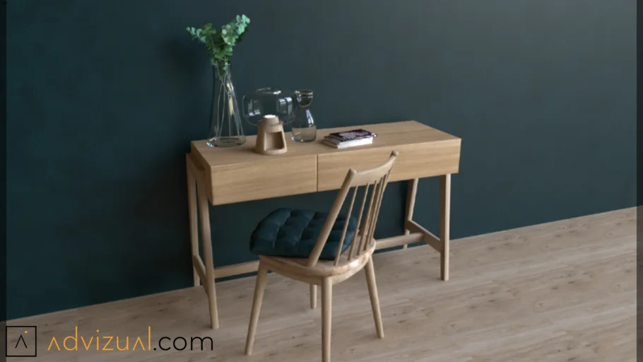 Desk and Decorations (V-Ray Ready)