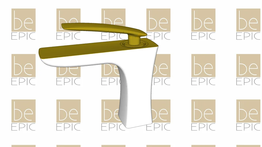 Torneira Monocomando para Lavatório Branco e Dourado RB8905 - Rubinettos
