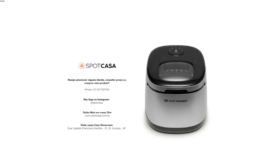 Ice Maker Prata Portátil 127V/220V Elettromec