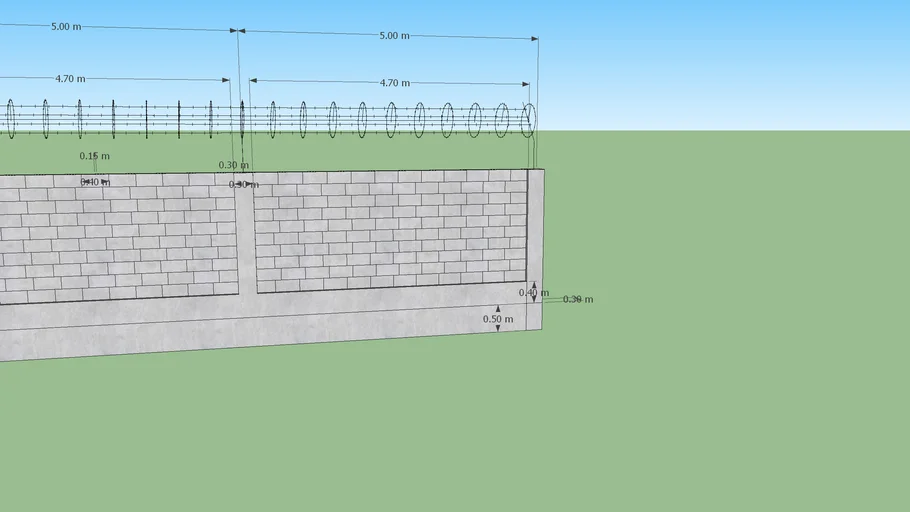 wall with barbed fence