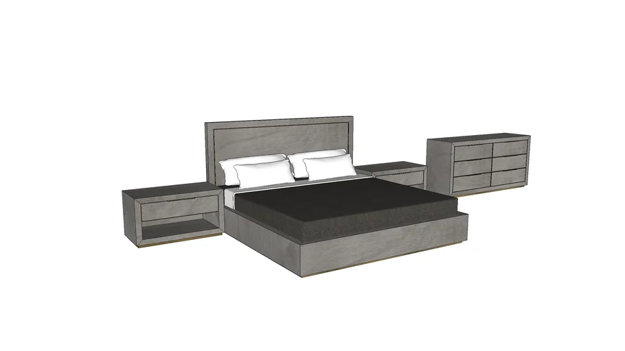 RH Modern Restoration Hardware CELA SHAGREEN Bedroom Set