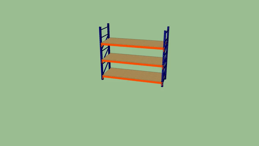 Store custom small rack 1 with wood shelves | 3D Warehouse