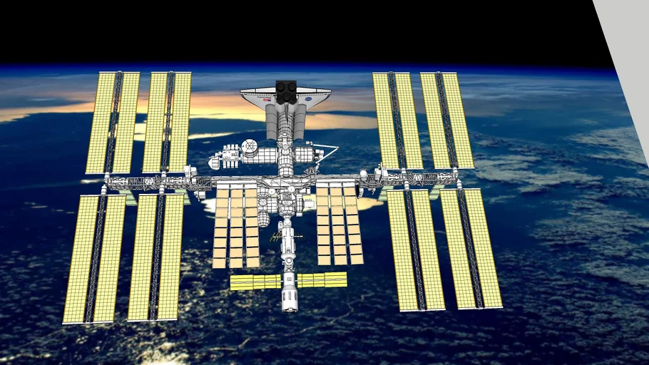 ISS International Space Station with Space Shuttle