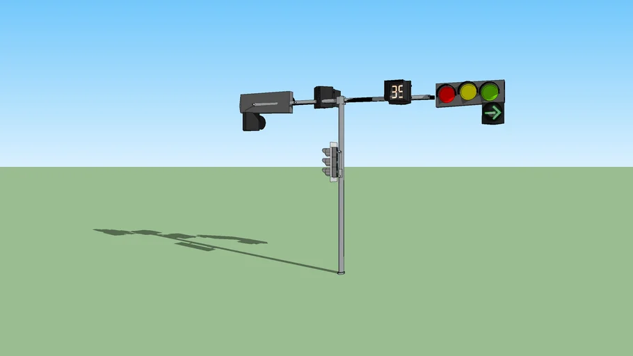 3 WAY intersection Traffic lights