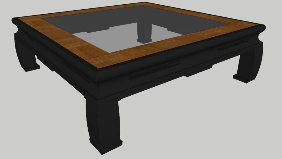 Chinese coffee table with glass insert