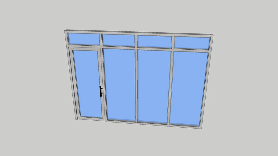 Fixed Aluminum Commercial Window with Door
