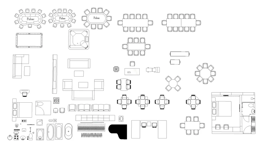 2D More Furniture Library