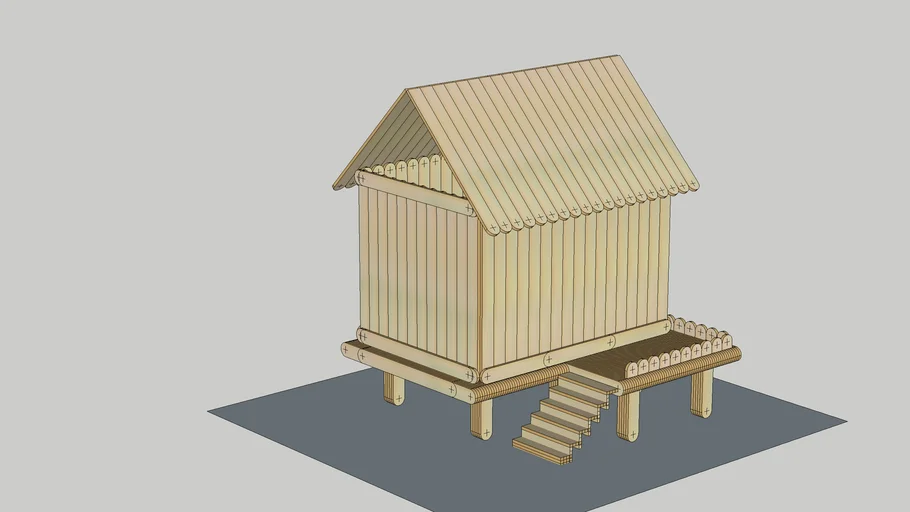 Stick Es Krim Rumah 17 (Ice Cream Stick Craft House) #rumahSketch#rumahSketch